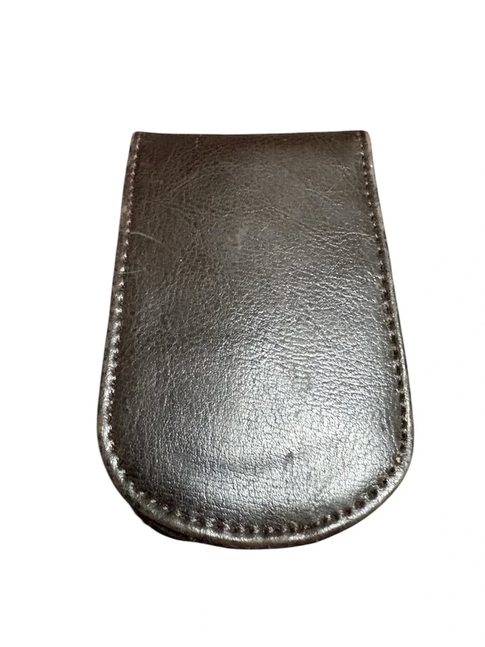 Brown & Black Leather Heart Manicure Case with Tweezers Clippers & File